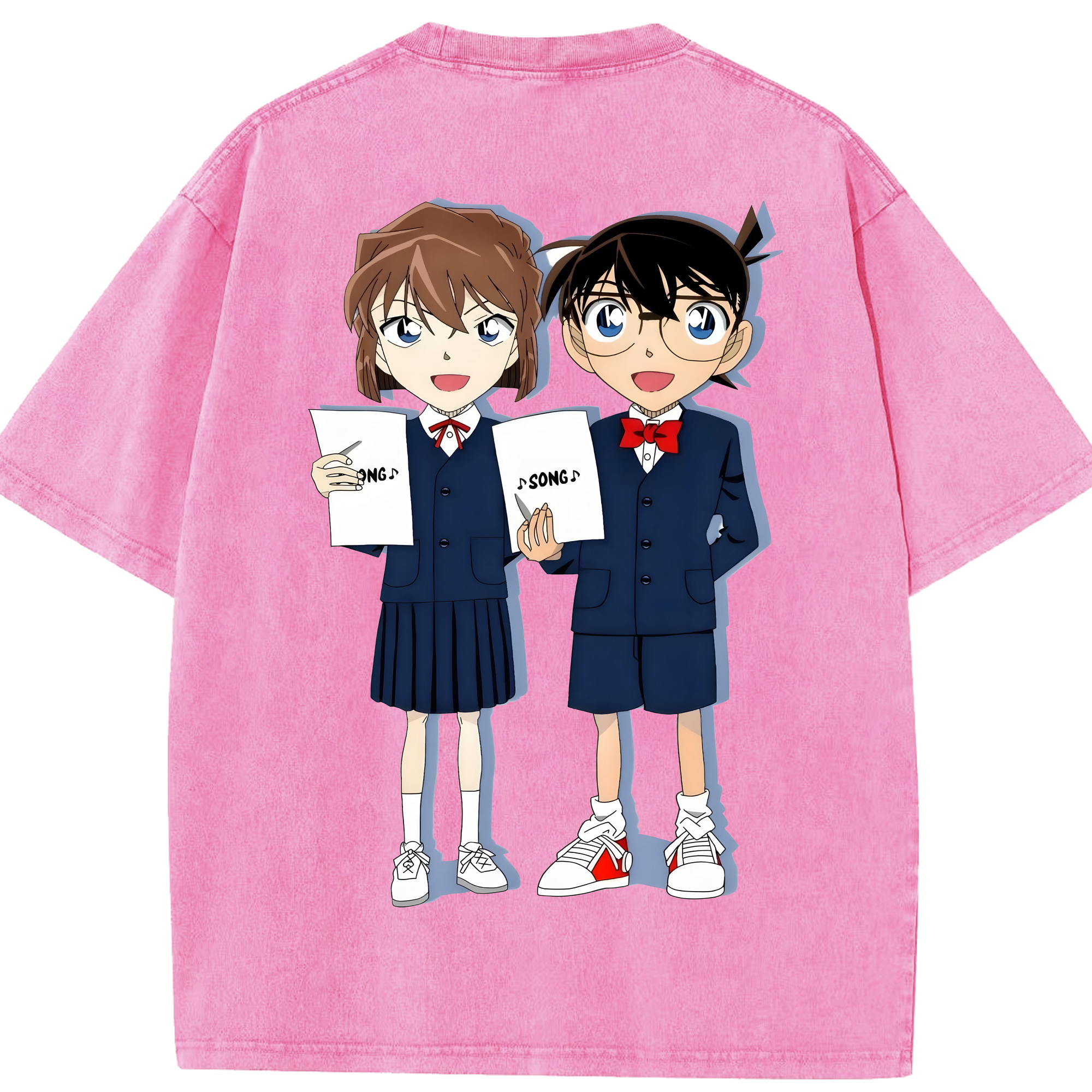 （画像用） 名探偵コナン 灰原 哀 はいばら あい Detective Conan Anita Hailey、Vi Graythorn Haibara Ai 綿100% ヴィンテージ風 半袖Tシャツ（背面プリント）